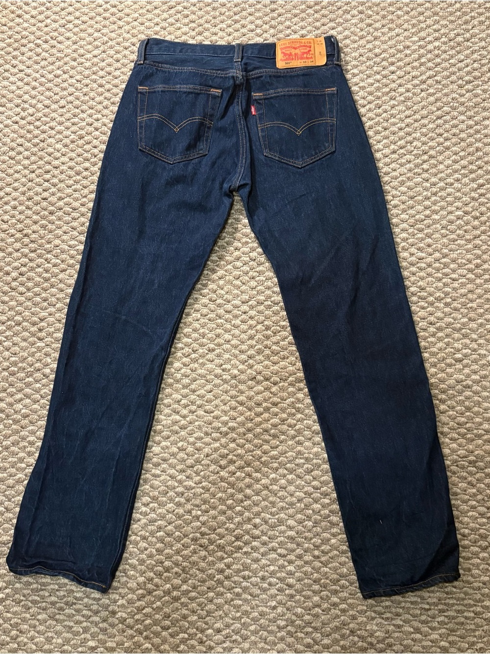 Levi's 501 Original Fit Men's Jeans W33 L34 Blue Denim Button Fly Workwear